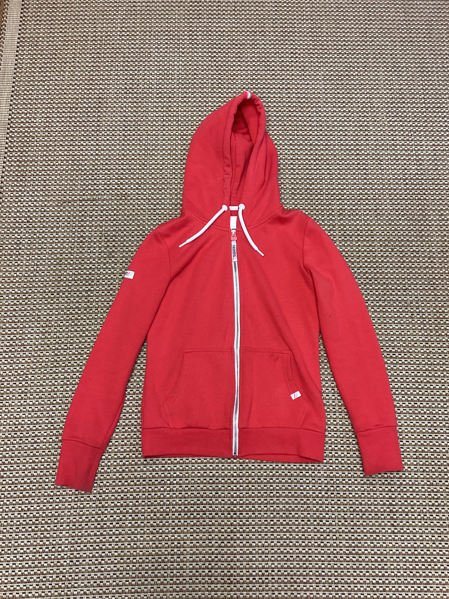 Superdry Red Zip-Up Hoodie Size 10