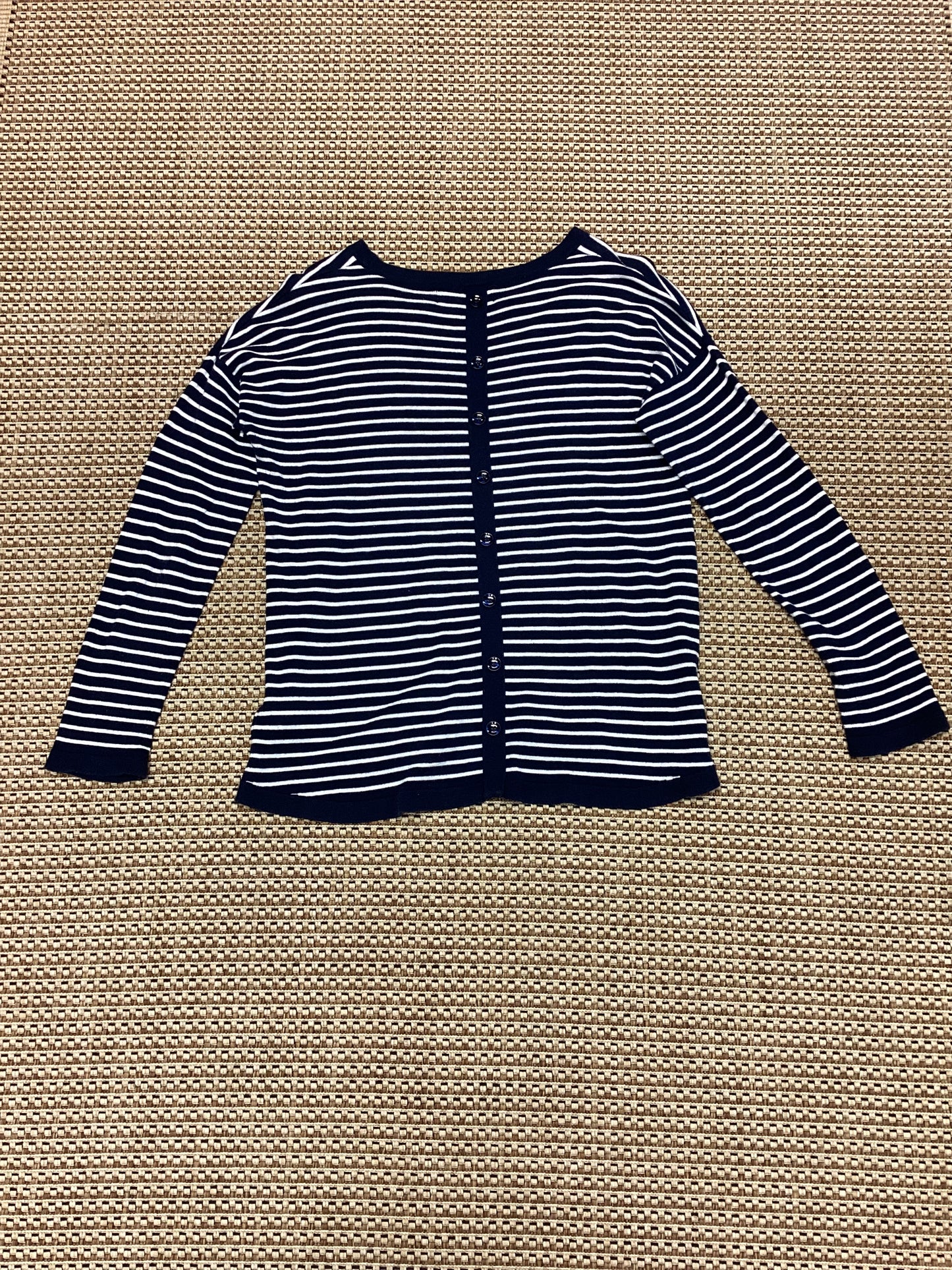 Paul Costelloe Navy & White Stripe Cotton Jumper Size L