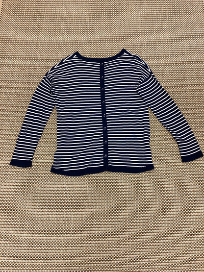 Paul Costelloe Navy & White Stripe Cotton Jumper Size L