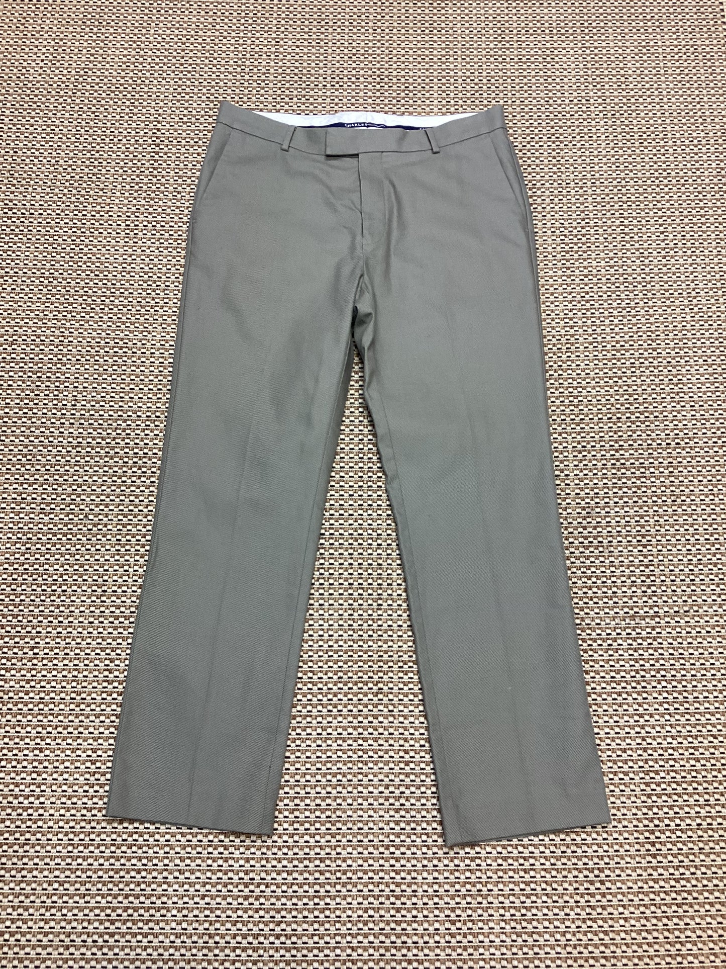 Charles Tyrwhitt Greige Cotton Trousers Size M