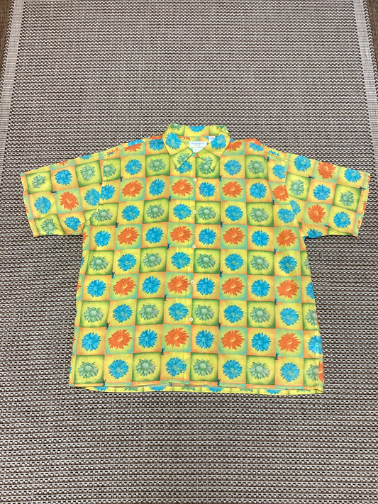 Vintage Yves Saint Laurent (YSL) Yellow Cotton Shirt Size XL