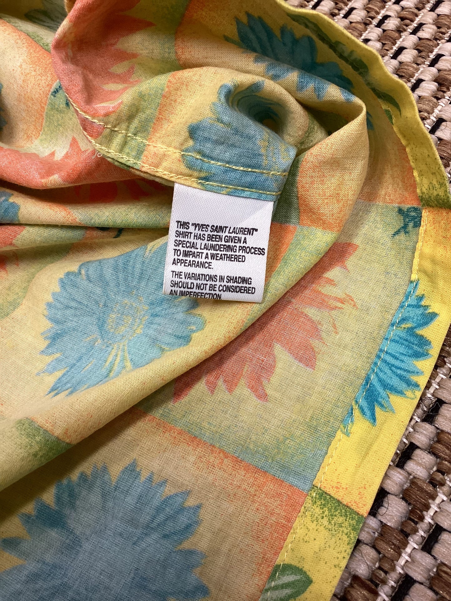 Vintage Yves Saint Laurent (YSL) Yellow Cotton Shirt Size XL