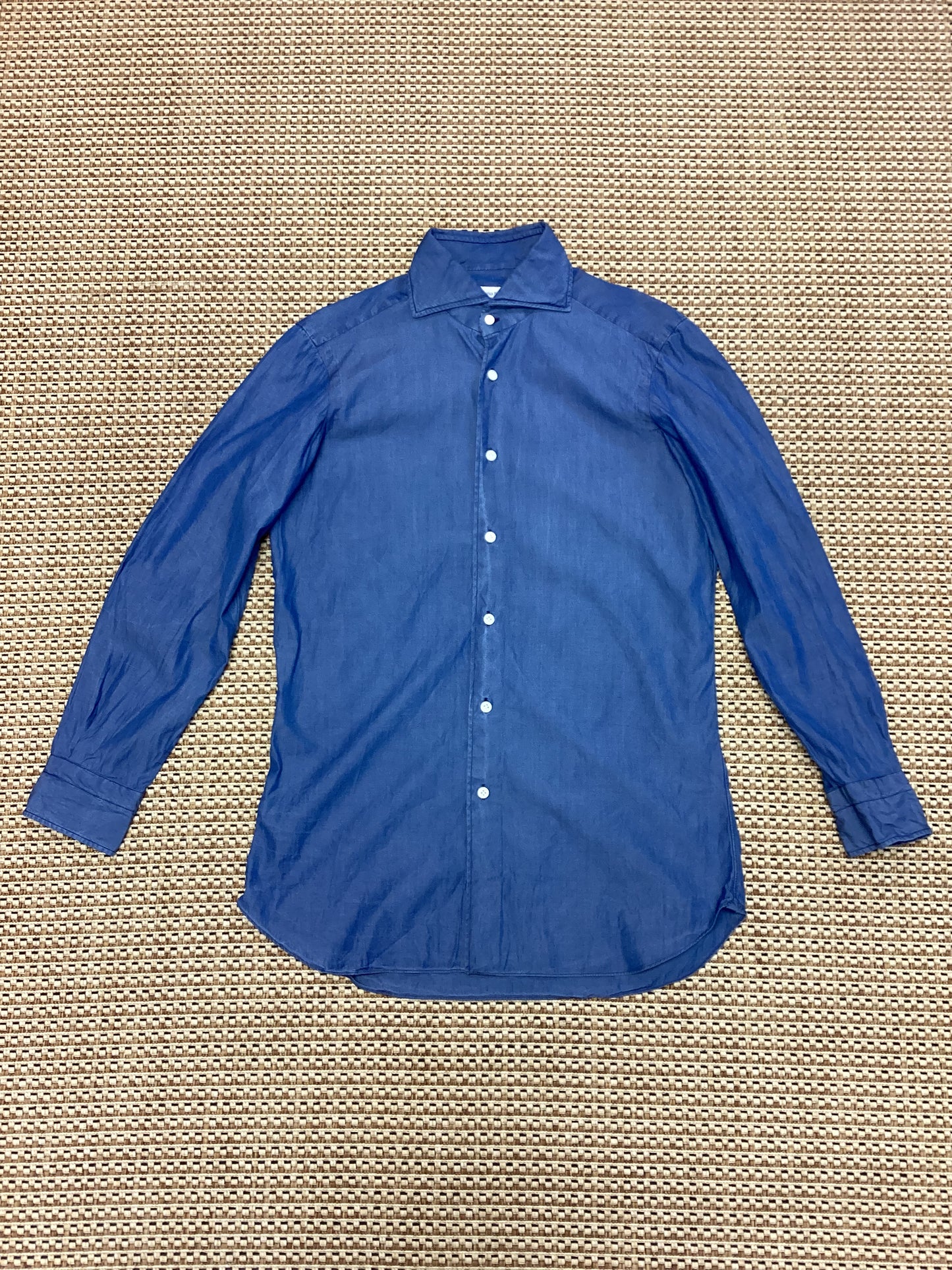 Franck Namani Blue Cotton Shirt Size S