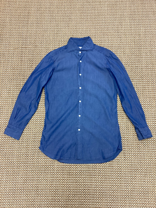 Franck Namani Blue Cotton Shirt Size S