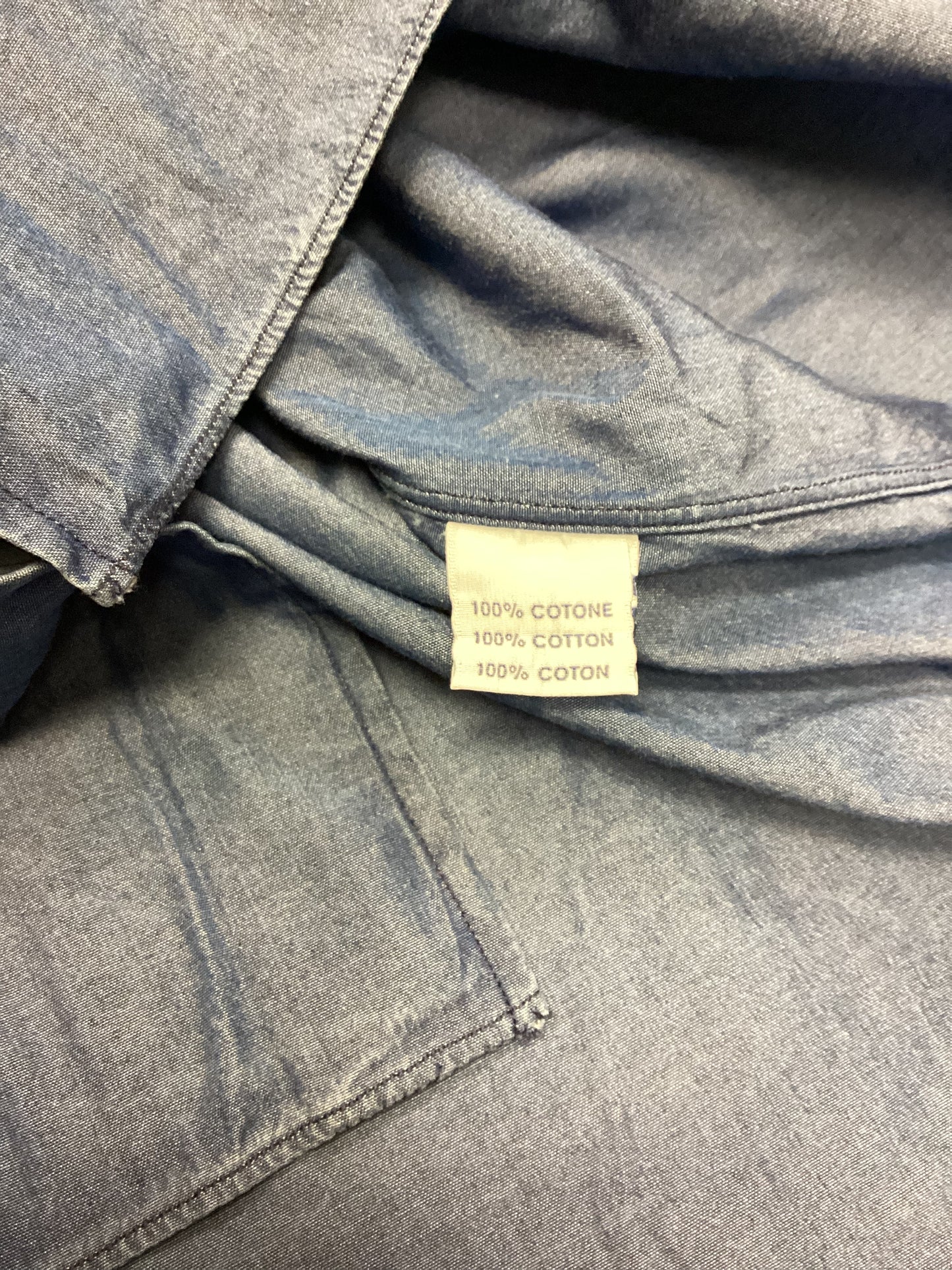 Franck Namani Blue Cotton Shirt Size S