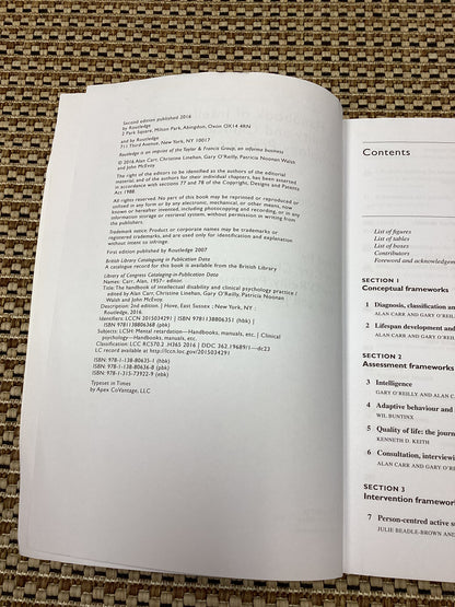 The Handbook of Intellectual Disability and Clinical Psychology Practice (2016)