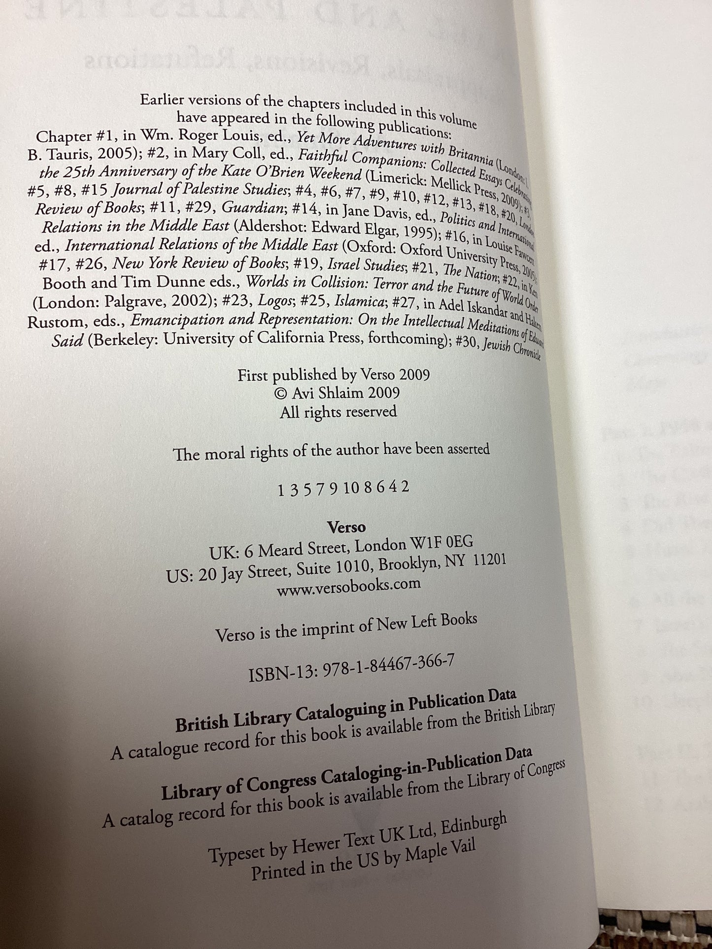 Israel and Palestine: Reappraisals, Revisions, Refutations by Avi Shlaim (2009)