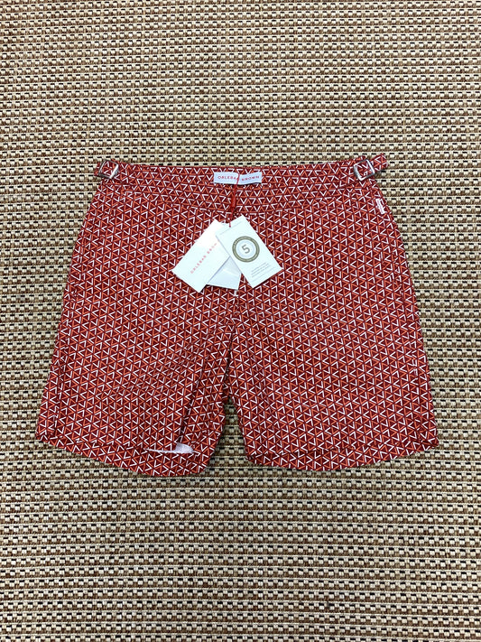 BNWT Orlebar Brown Orange Patterned Swim Shorts Size S