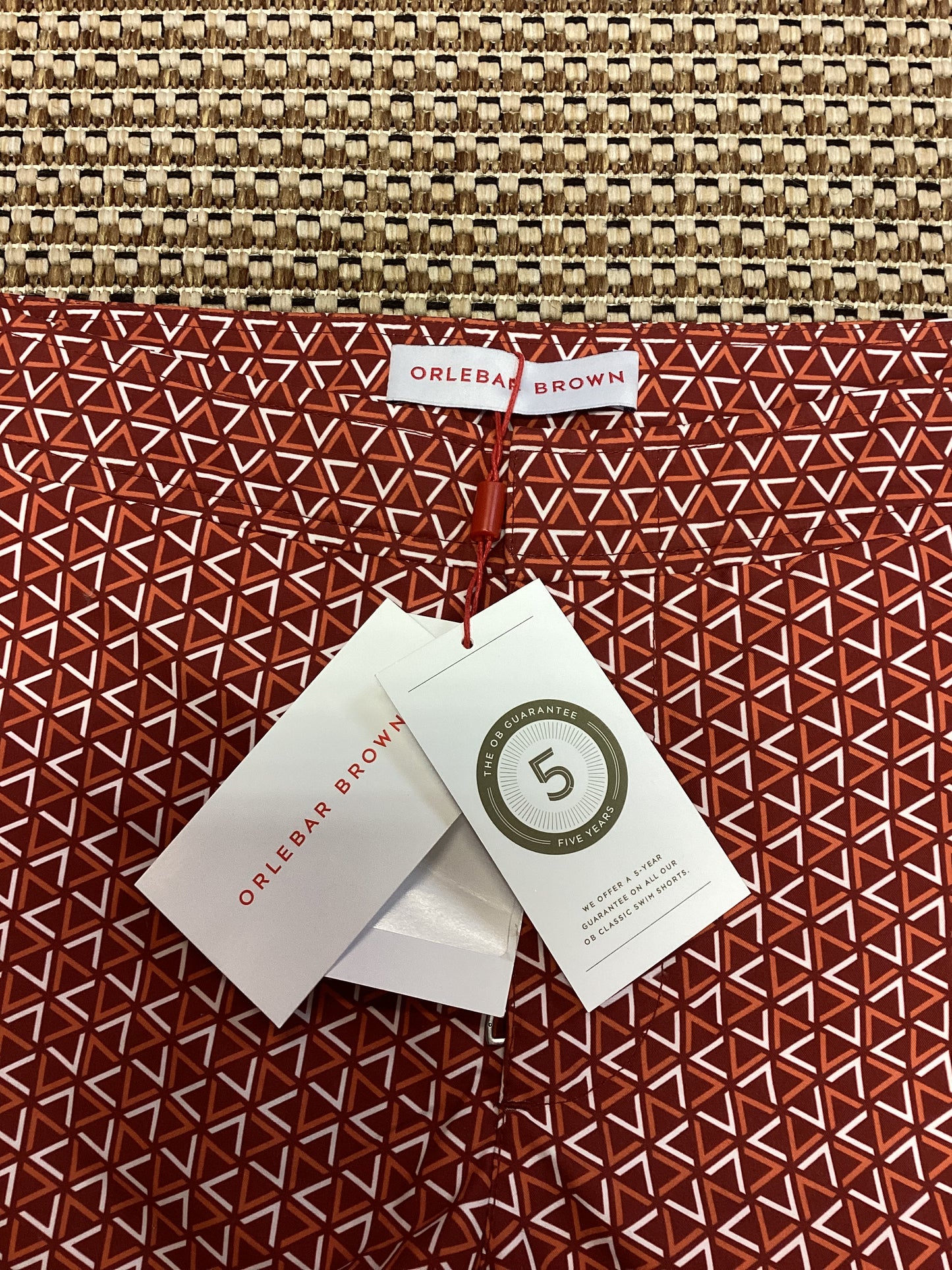 BNWT Orlebar Brown Orange Patterned Swim Shorts Size S