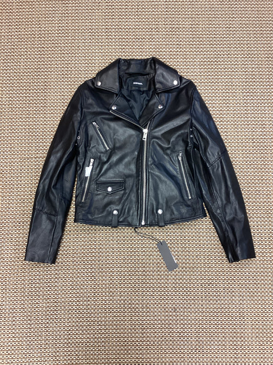 BNWT Diesel Black Leather Jacket Size XL