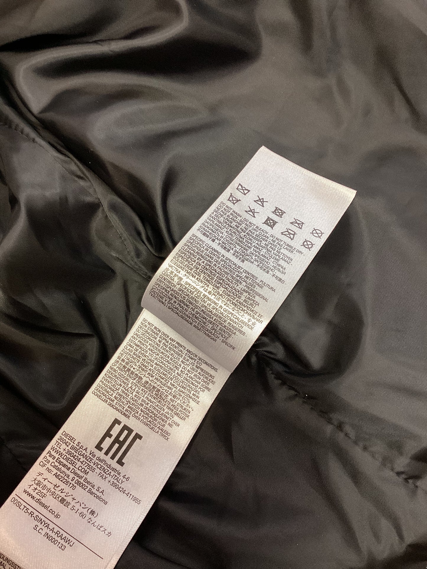 BNWT Diesel Black Leather Jacket Size XL