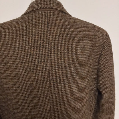 Stanley Blacker Brown Harris Tweed 2 Button Jacket Blazer Size 42L