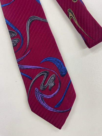 Christian Dior Monsieur Purple Patterned Silk Tie