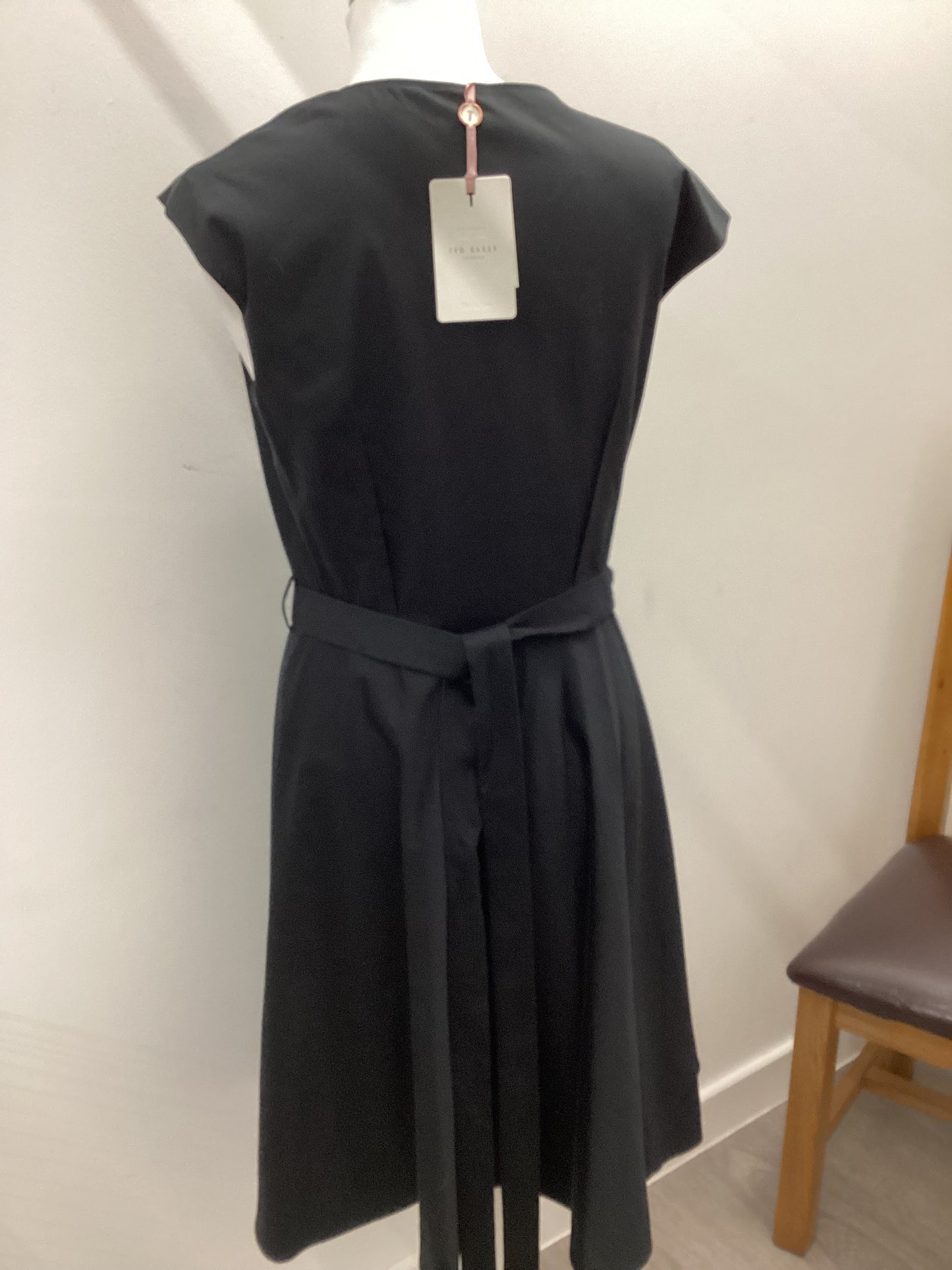 Ted Baker Black Wrap Midi dress size12(Brand size 3) BNWT