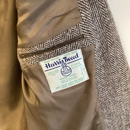Harris Tweed Brown Jacket 100% Wool Size 38R