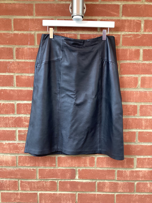 Cefinn Black Leather Skirt Size 14