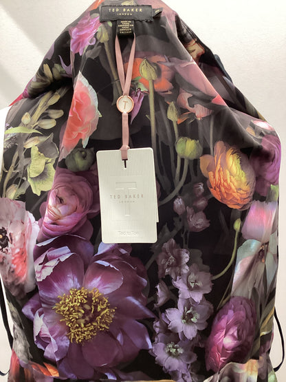 Ted Baker Pink Floral Midi Dress Size 12 (Brand Size 3)