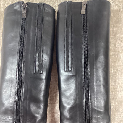 BNWT Ted & Muffy Black Leather Cosima Knee Length Boots Slim Fit UK 4