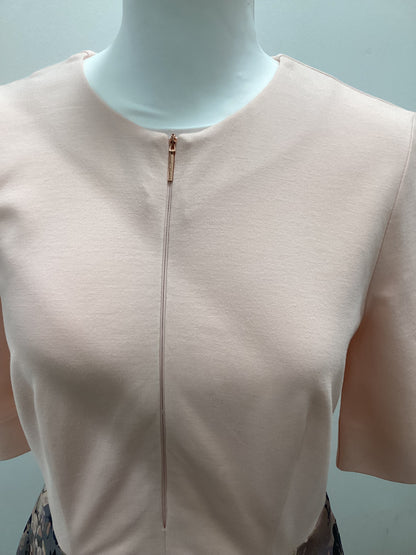 Ted Baker Pink Floral Midi Dress Size 12 (Brand Size 3)