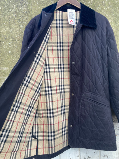 Burberry Black Quilted Jacket Size Medium