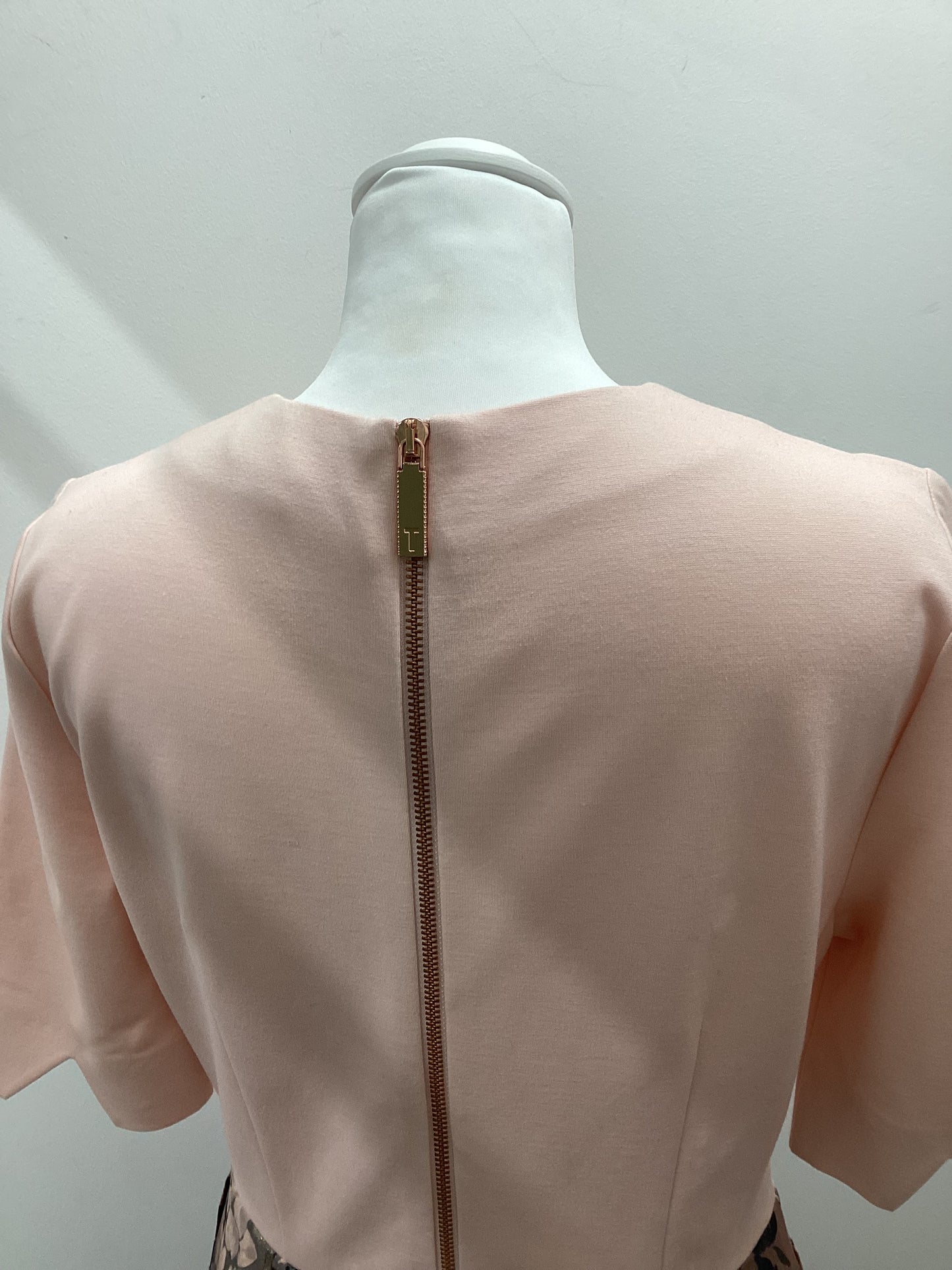 Ted Baker Pink Floral Midi Dress Size 12 (Brand Size 3)