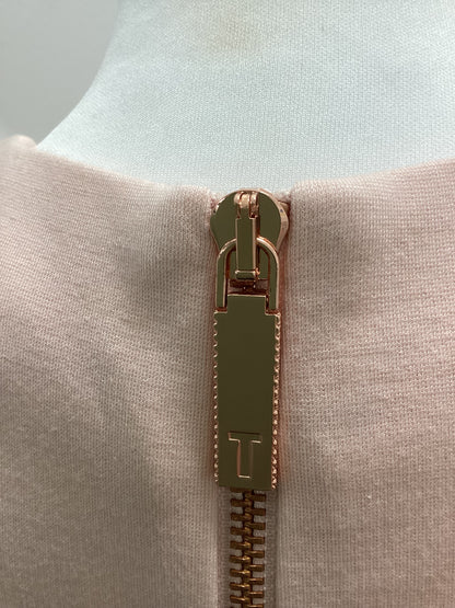 Ted Baker Pink Floral Midi Dress Size 12 (Brand Size 3)