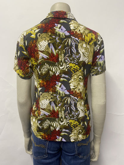 Maje Multicolour Floral and Big Cat Shirt Small/1