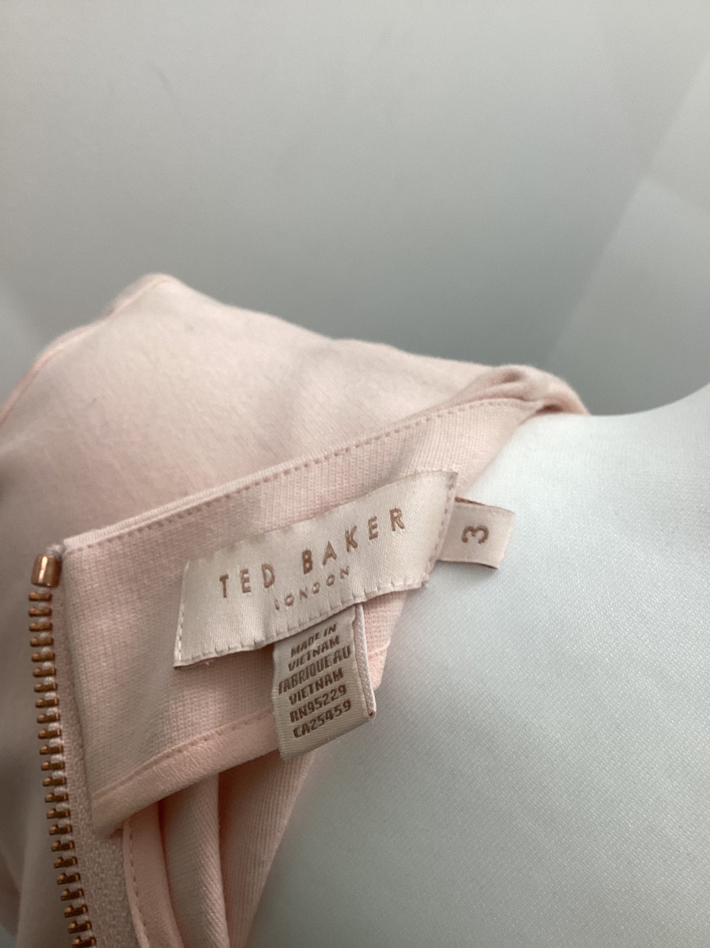 Ted Baker Pink Floral Midi Dress Size 12 (Brand Size 3)