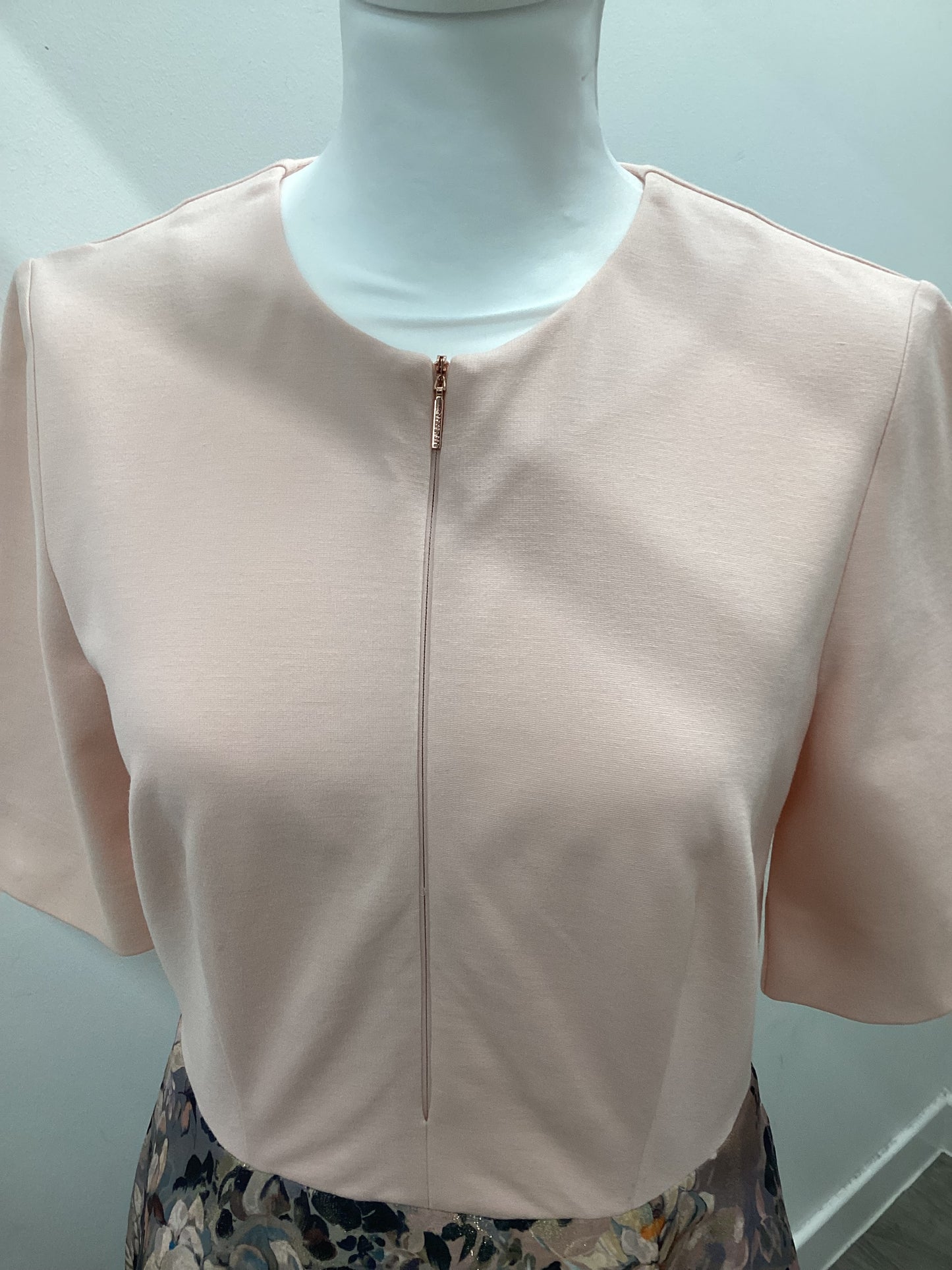 Ted Baker Pink Floral Midi Dress Size 12 (Brand Size 3)