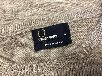 Fred Perry Grey Merino Wool Jumper size M