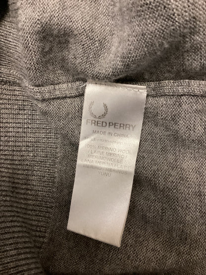 Fred Perry Grey Merino Wool Jumper size M