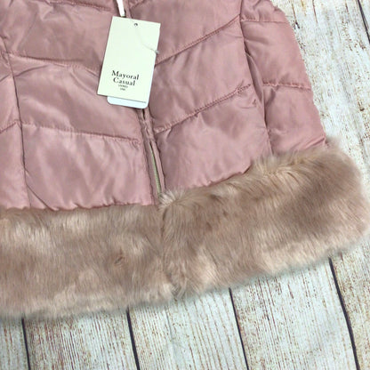 BNWT Mayoral Pink Padded Gilet w/Faux Fur Size 9yrs (134cm)