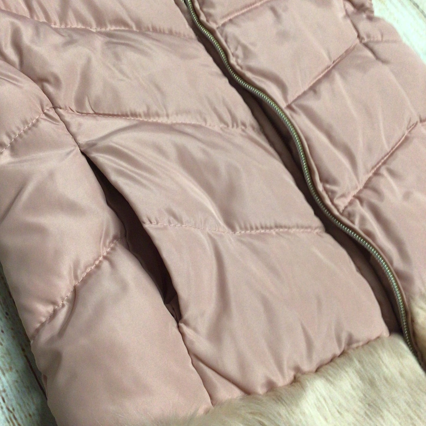 BNWT Mayoral Pink Padded Gilet w/Faux Fur Size 9yrs (134cm)