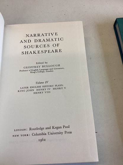Narrative and Dramatic Sources of Shakespeare Volume Four  Later English Plays King John Henry 1V Henry V Henry V111Edited By geoffrey Bullough