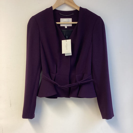 BNWT L. K. Bennett Fitted Purple/Loganberry Jacket with Belt Size 8
