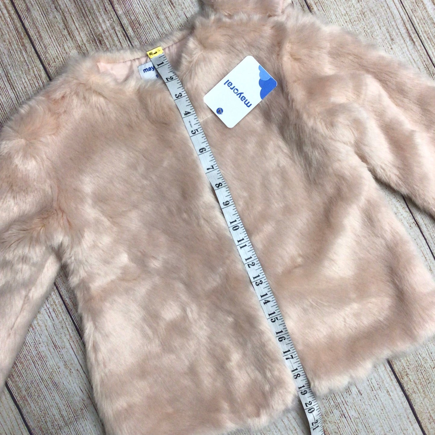 BNWT Mayoral Pink Faux Fur Coat w/Matching Collar Size 9yrs (134cm)