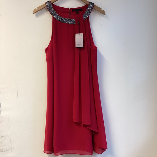 BNWT Coast Short Dress Raspberry with Silver Details Neckline Size 18