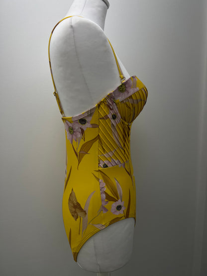 Ted Baker Yellow Floral Swimsuit Size 10 BNWT