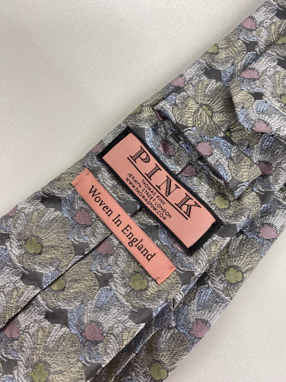 Thomas Pink Multi Coloured Floral Silk British & Irish Lions Neck Tie In Original Box