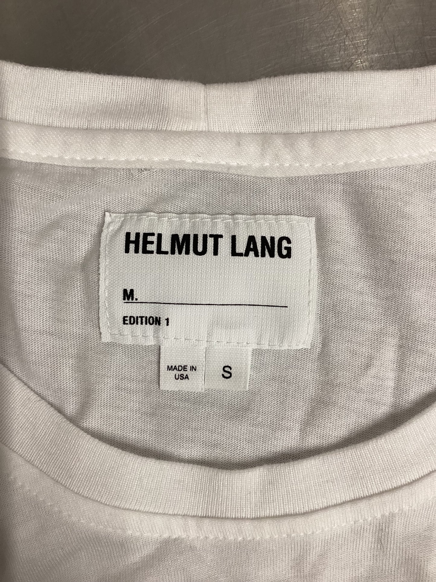 Helmut Lang White Cotton T-Shirt Small