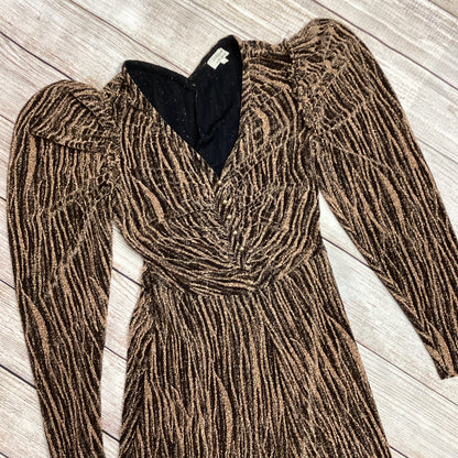 Jigsaw Bronze and Black Animal Print Party Dress Size M