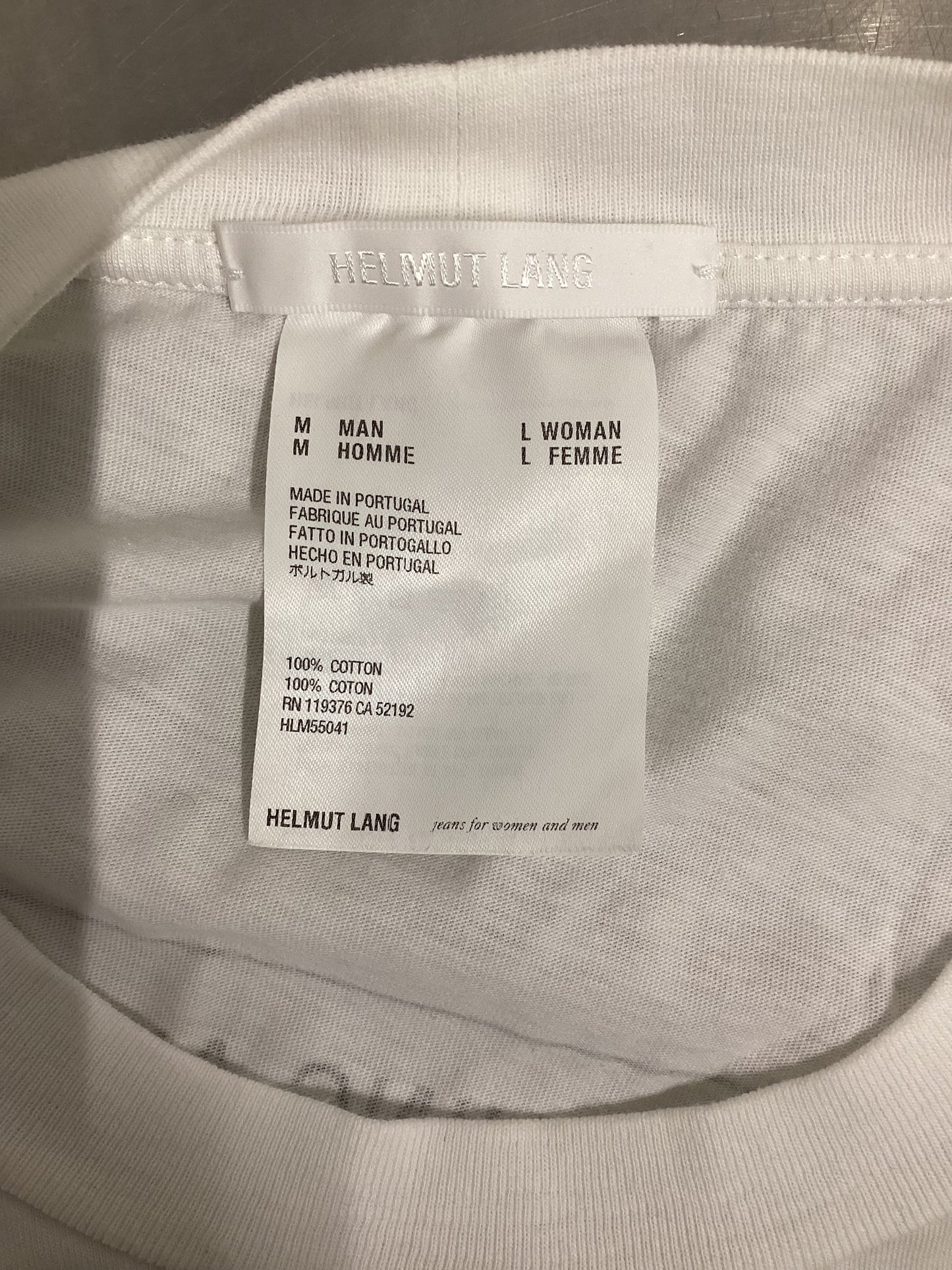 Helmut Lang White Cotton T-Shirt M/L