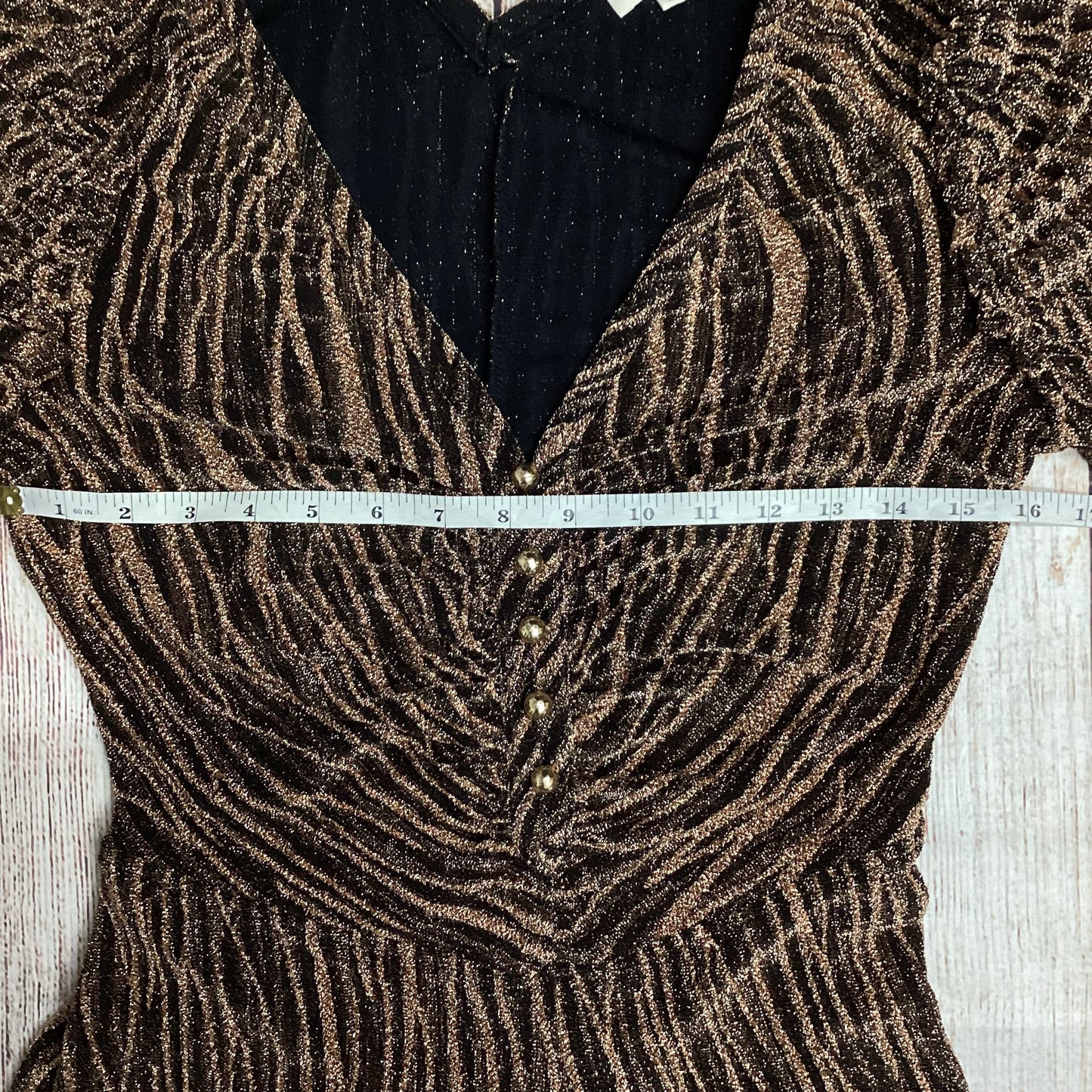 Jigsaw Bronze and Black Animal Print Party Dress Size M