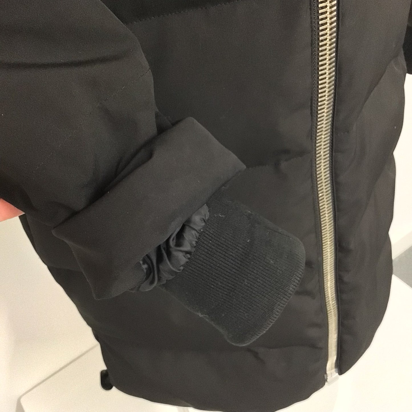 DKNY Long Black Puffer Down Jacket Size S