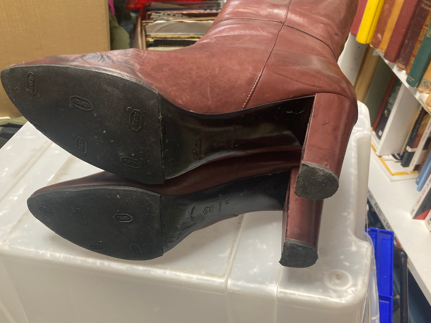 Longchamp Maroon Knee High Leather Boots EU Size 41