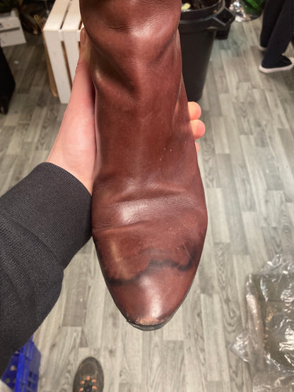 Longchamp Maroon Knee High Leather Boots EU Size 41