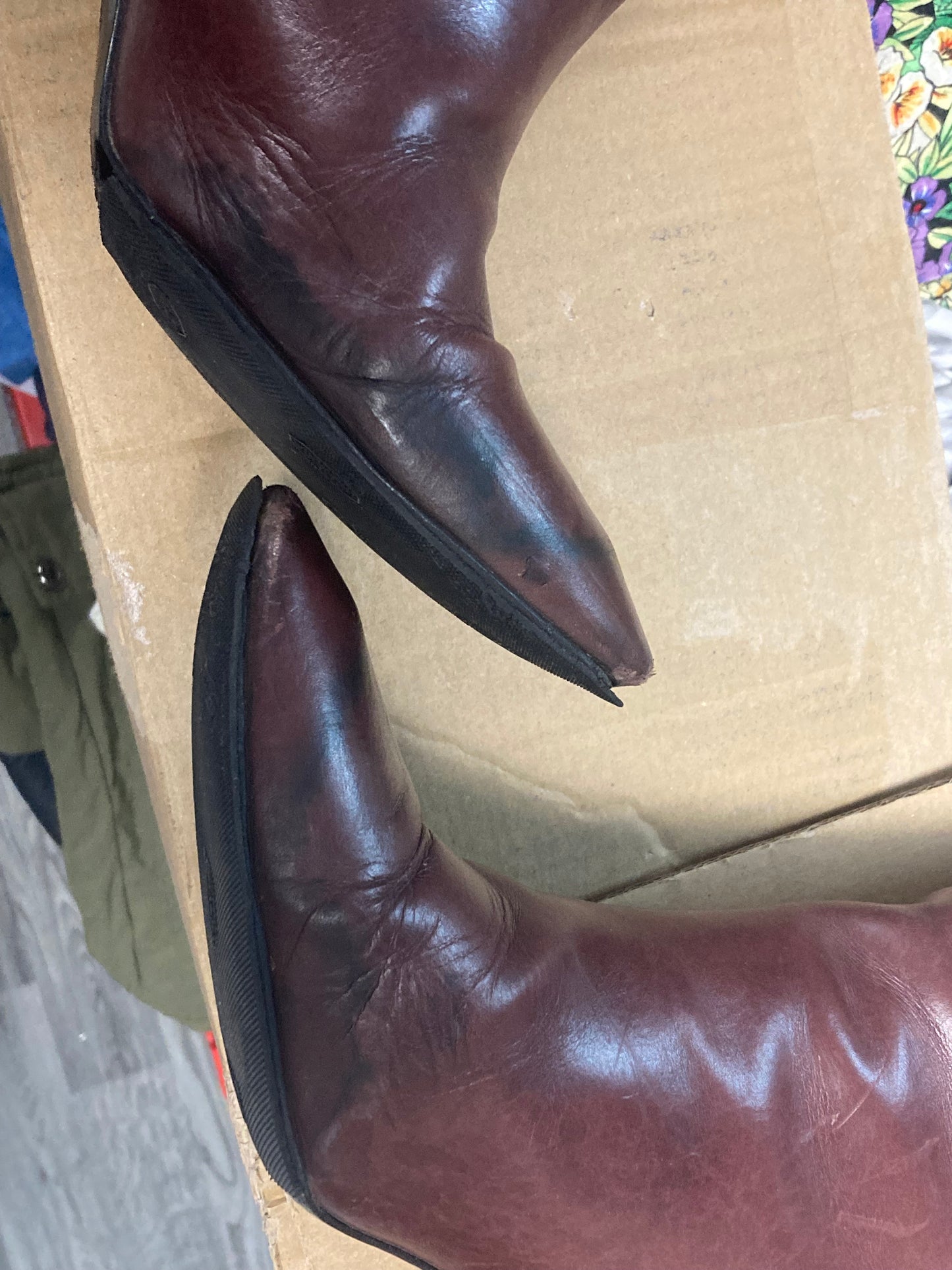 Longchamp Maroon Knee High Leather Boots EU Size 41