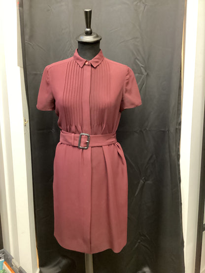 Burberry Burgundy 100% Silk Midi Dress size 4