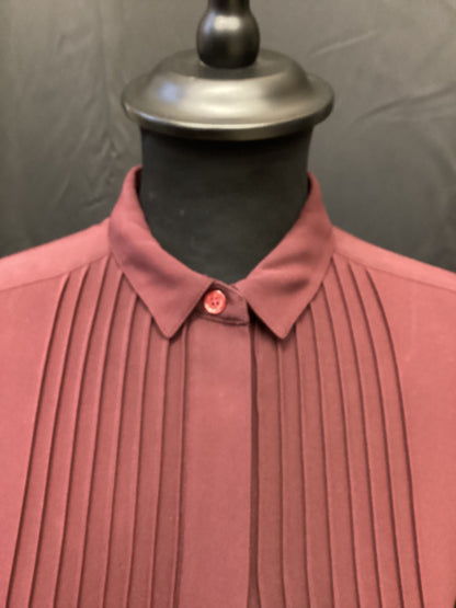 Burberry Burgundy 100% Silk Midi Dress size 4