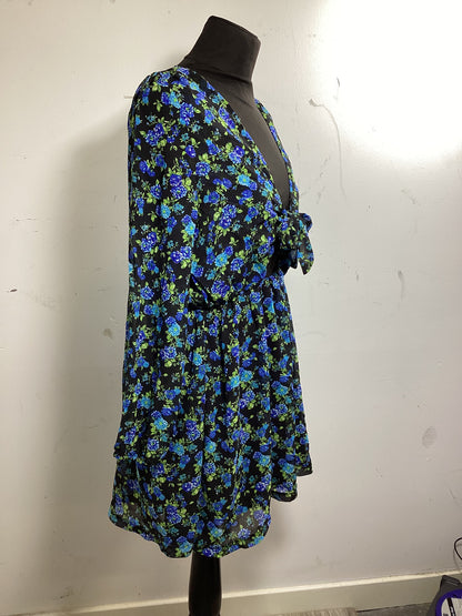 Wylder London Navy w/ Blue Floral Design Dress Size M/L